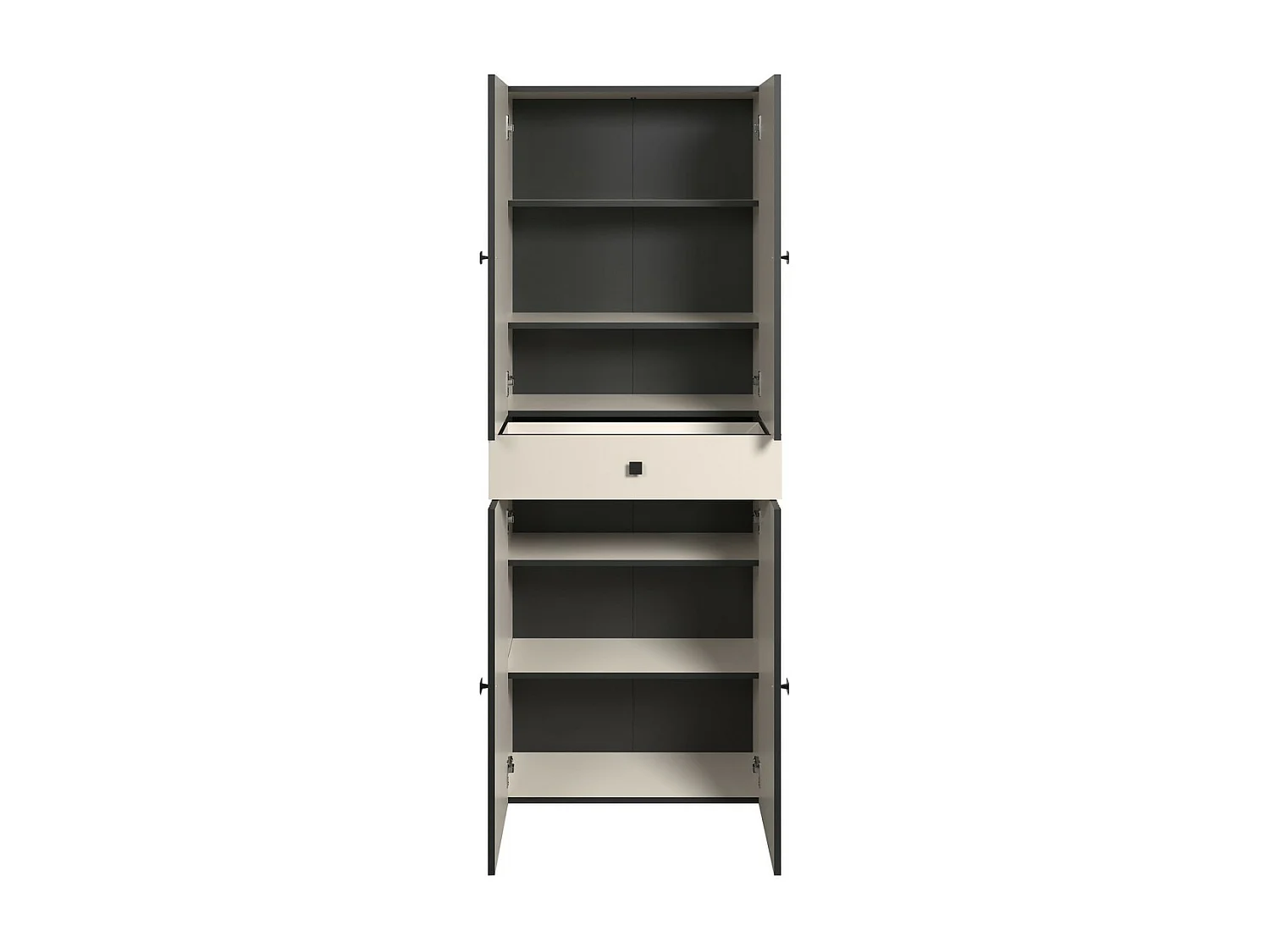Armoire Pure, Gris, 70x186x31 cm, Seven Design