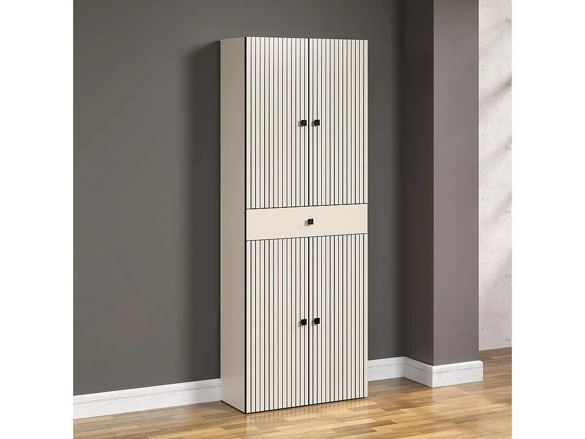 Armoire Pure, Gris, 70x186x31 cm, Seven Design