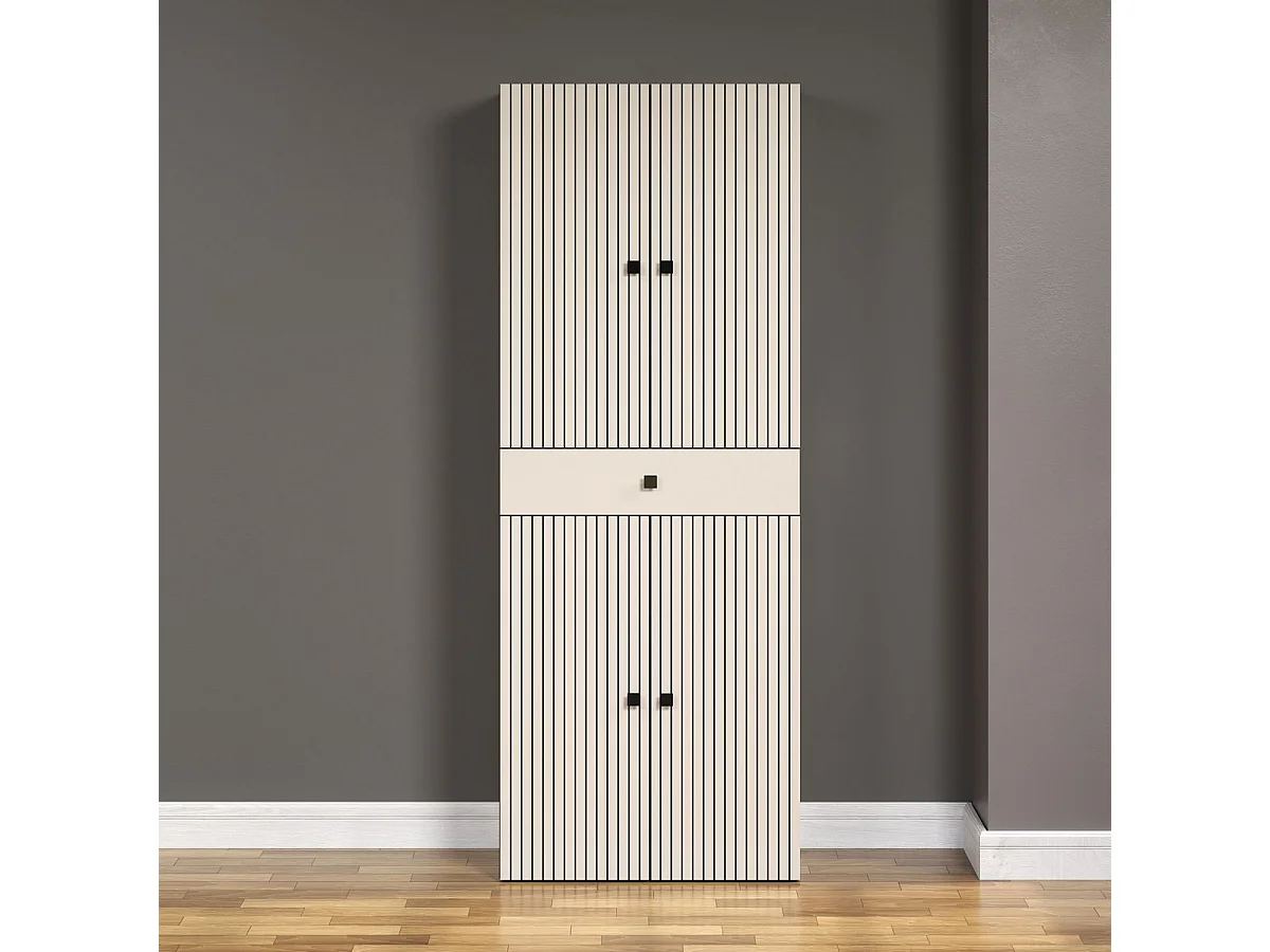 Armoire Pure, Gris, 70x186x31 cm, Seven Design