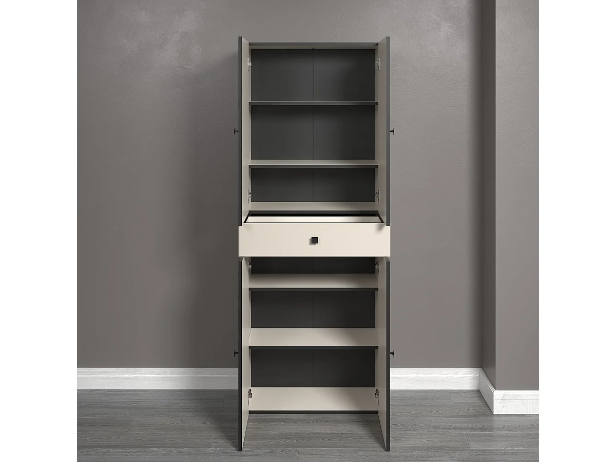 Armoire Pure, Gris, 70x186x31 cm, Seven Design