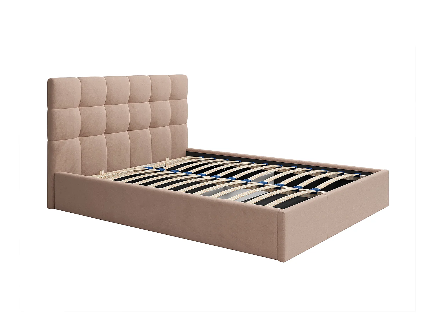 Lit coffre 180 x 200 cm - Velours - Beige - MIRDAL de Pascal Morabito