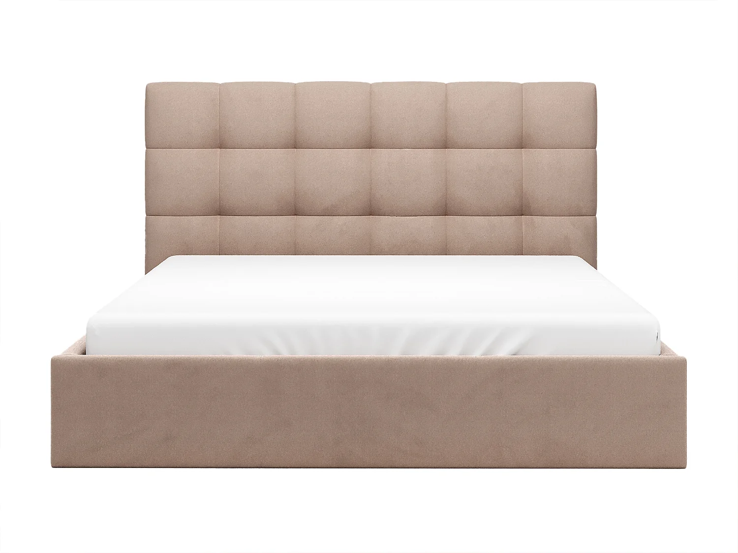 Sengeskuffe 180 x 200 cm - Velour - Beige - MIRDAL af Pascal Morabito