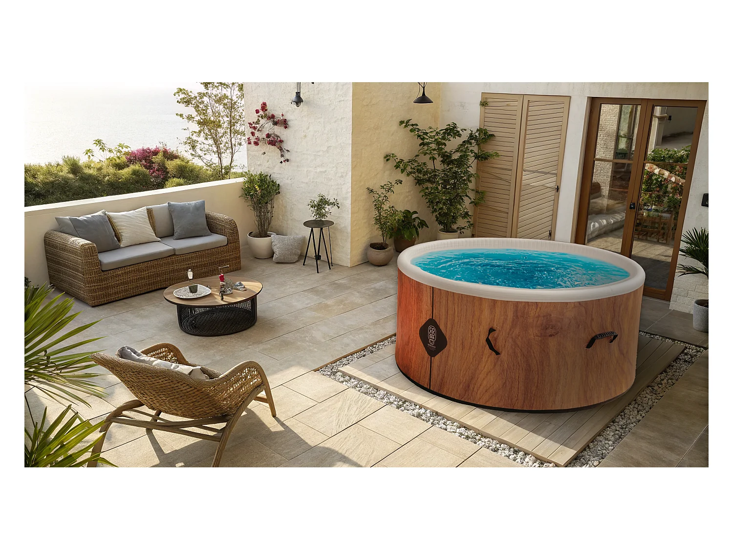 Coco Spa Tahiti Opblaasbare Spa – 150 cm diameter – 800 liter – 2240 W motor – 2 tot 4 personen