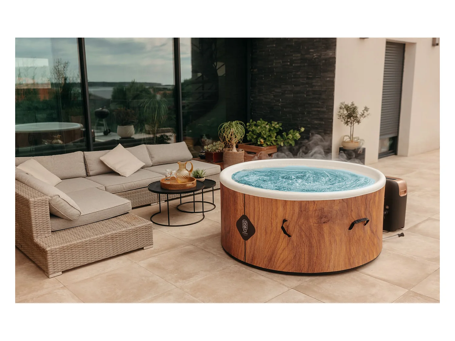Coco Spa Tahiti Opblaasbare Spa – 150 cm diameter – 800 liter – 2240 W motor – 2 tot 4 personen