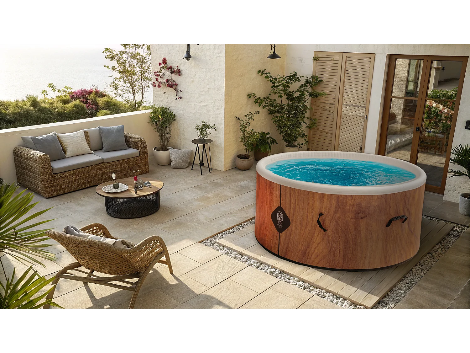 Coco Spa Tahiti Opblaasbare Spa – 150 cm diameter – 800 liter – 2240 W motor – 2 tot 4 personen