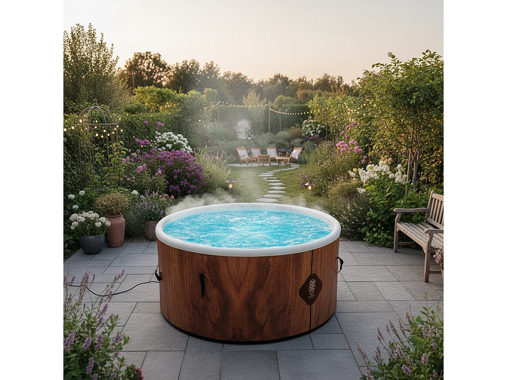 Coco Spa Tahiti Spa Gonflable - 150 Cm De Diamètre - 800 Litres - Moteur 2240 W - 2 à 4 personnes