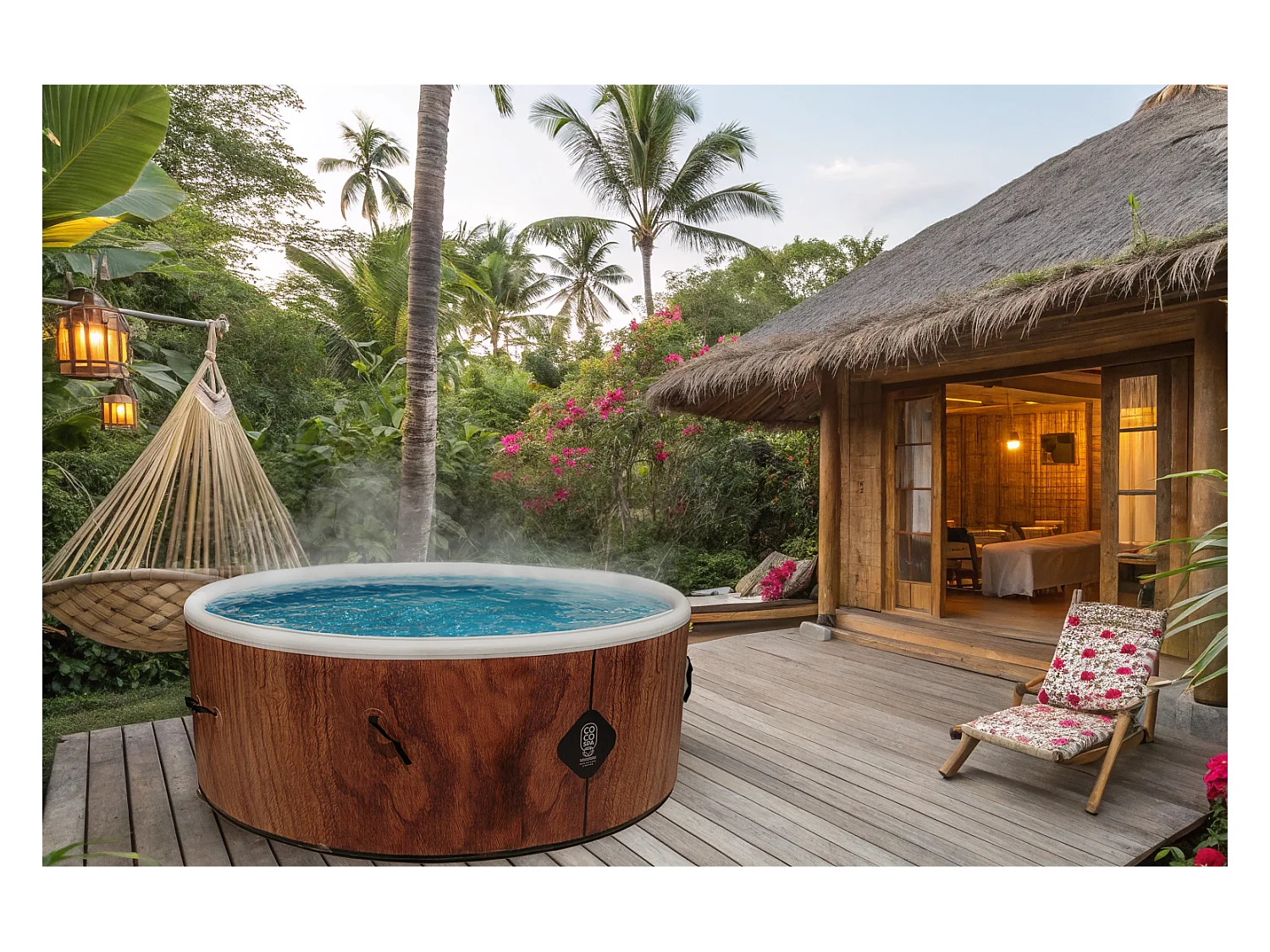 Spa Gonflable Tahiti | 180 Cm De Diamètre | 1100 Litres | Moteur 2240 W | Jusqu'à 6 Personnes