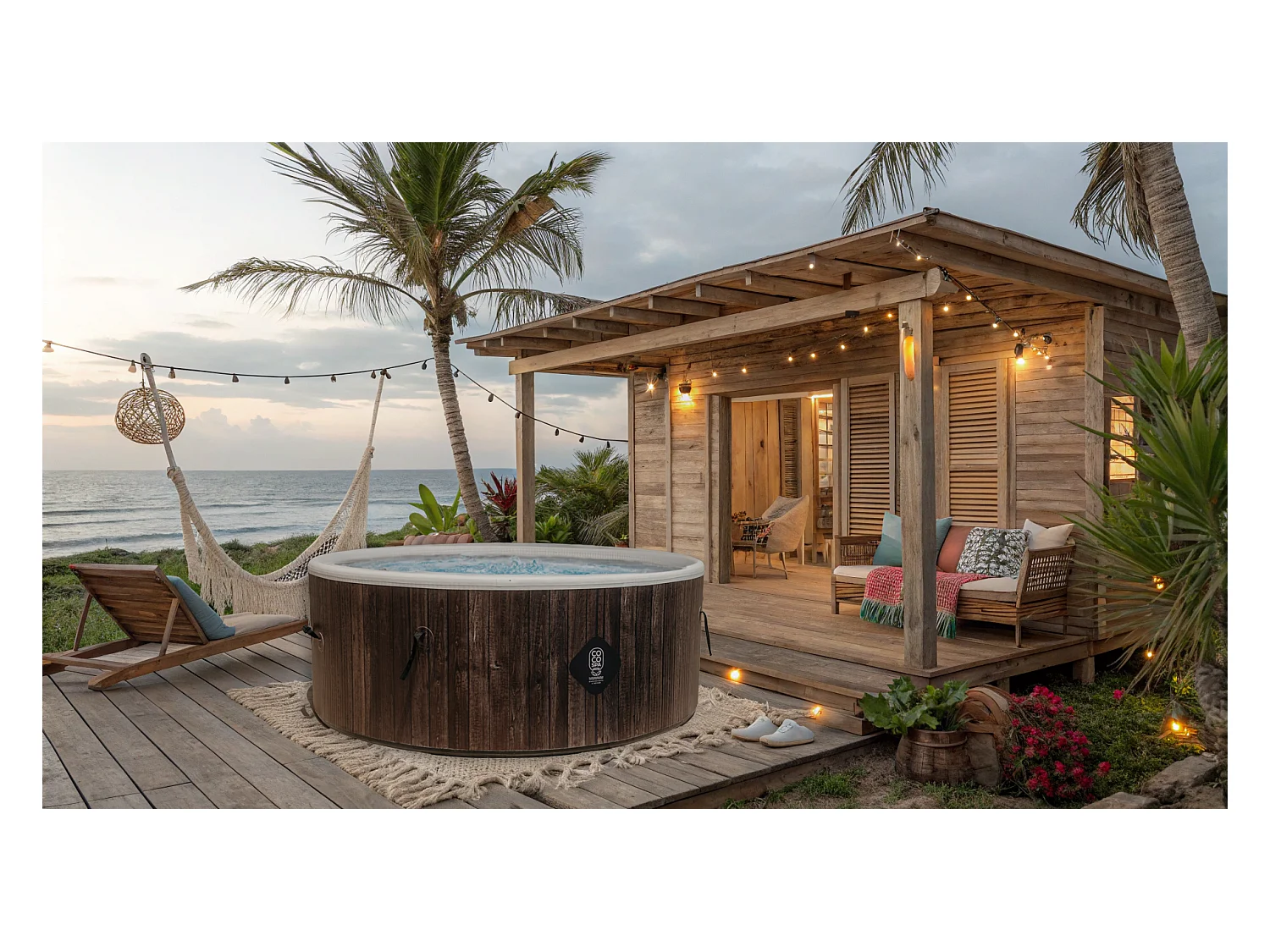 Spa Gonflable Helsinki 180 Cm De Diamètre | 1100 Litres | Moteur 2240 W | Jusqu'à 6 Personnes