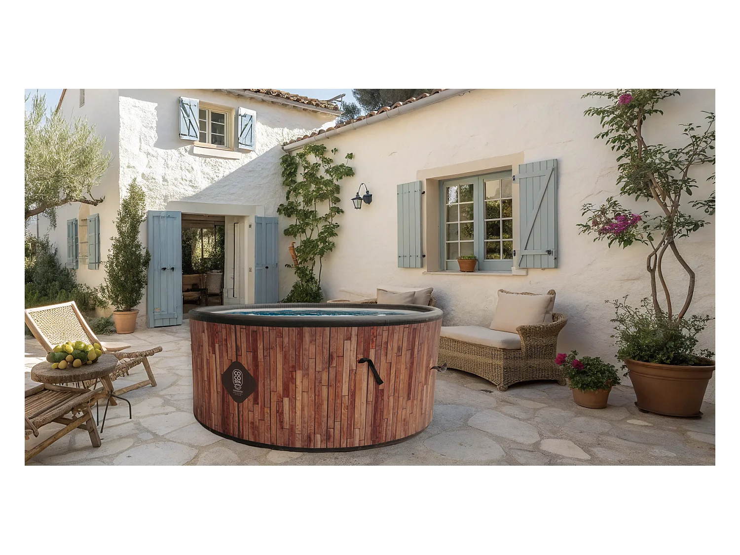 Coco Spa Exotik Opblaasbare Spa – 150 cm diameter – 800 liter – 2240 W motor – 2 tot 4 personen