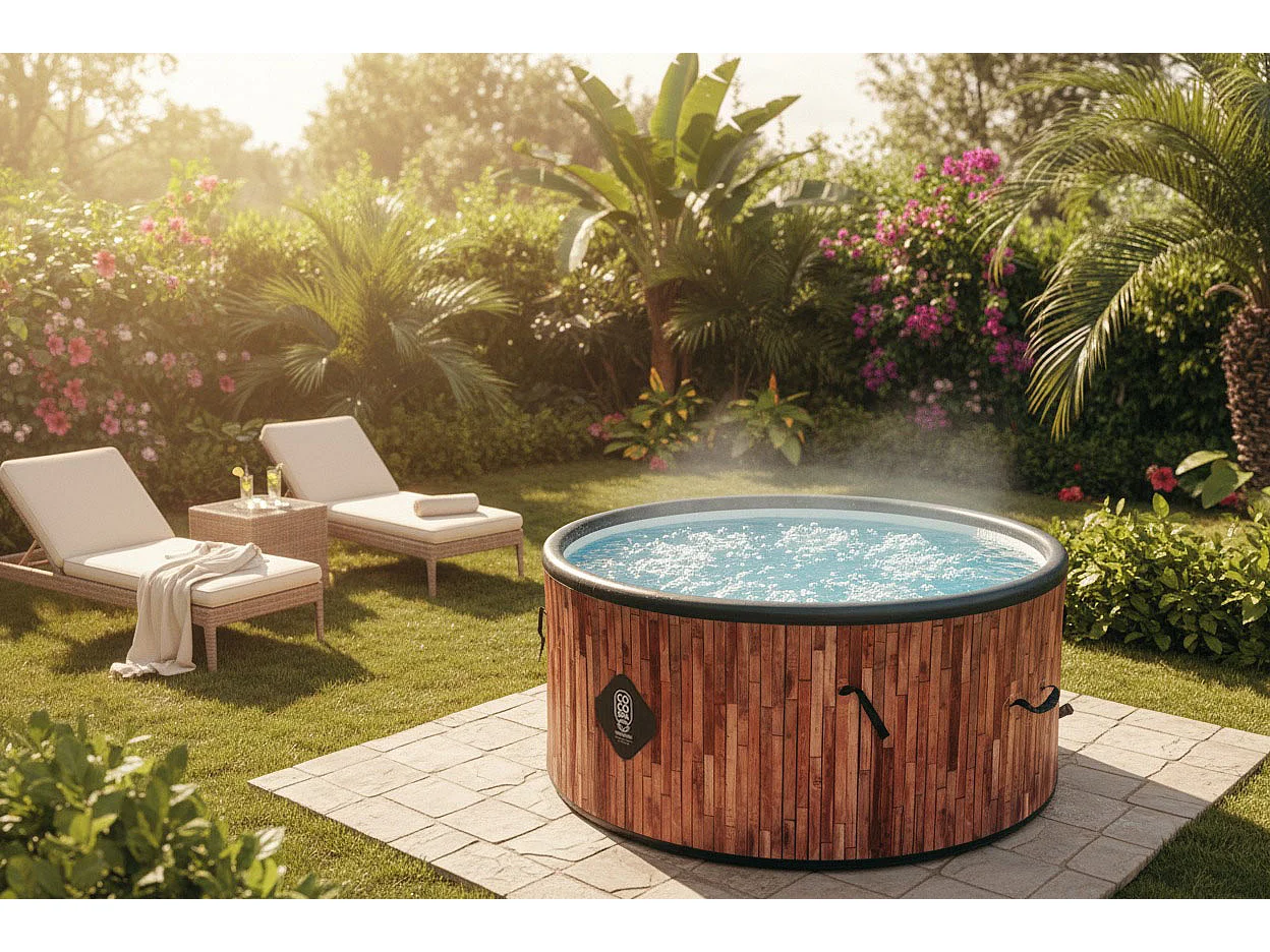 Coco Spa Exotik Spa Gonflable - 150 Cm De Diamètre - 800 Litres - Moteur 2240 W - 2 à 4 personnes