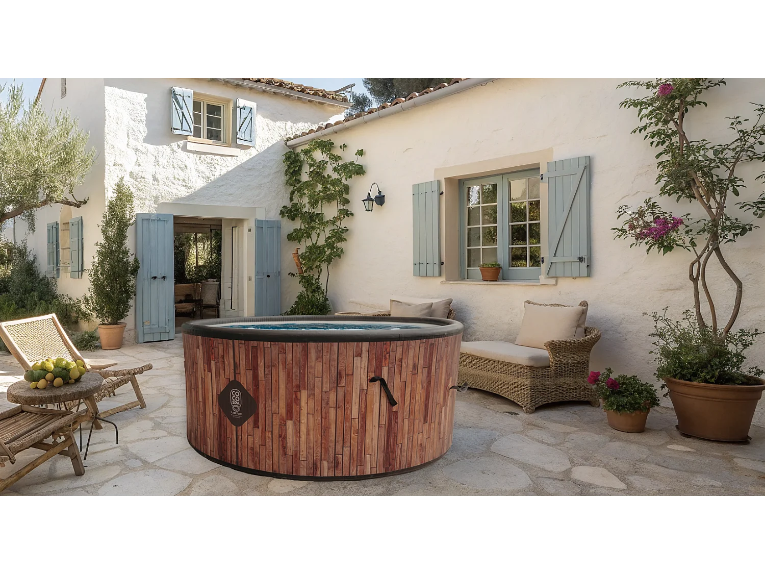 Coco Spa Exotik Opblaasbare Spa – 150 cm diameter – 800 liter – 2240 W motor – 2 tot 4 personen