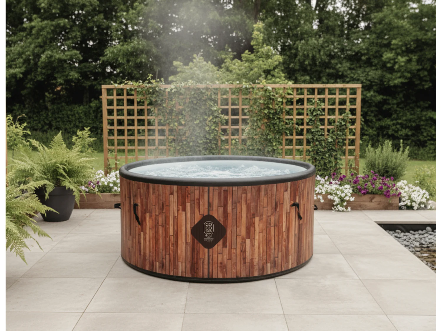 Coco Spa Exotik Spa Gonflable - 150 Cm De Diamètre - 800 Litres - Moteur 2240 W - 2 à 4 personnes