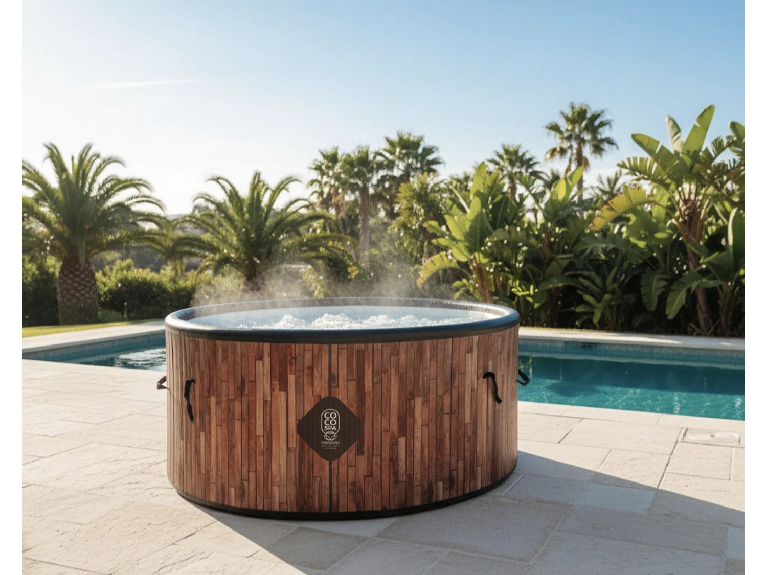 Coco Spa Exotik Spa Gonflable - 150 Cm De Diamètre - 800 Litres - Moteur 2240 W - 2 à 4 personnes