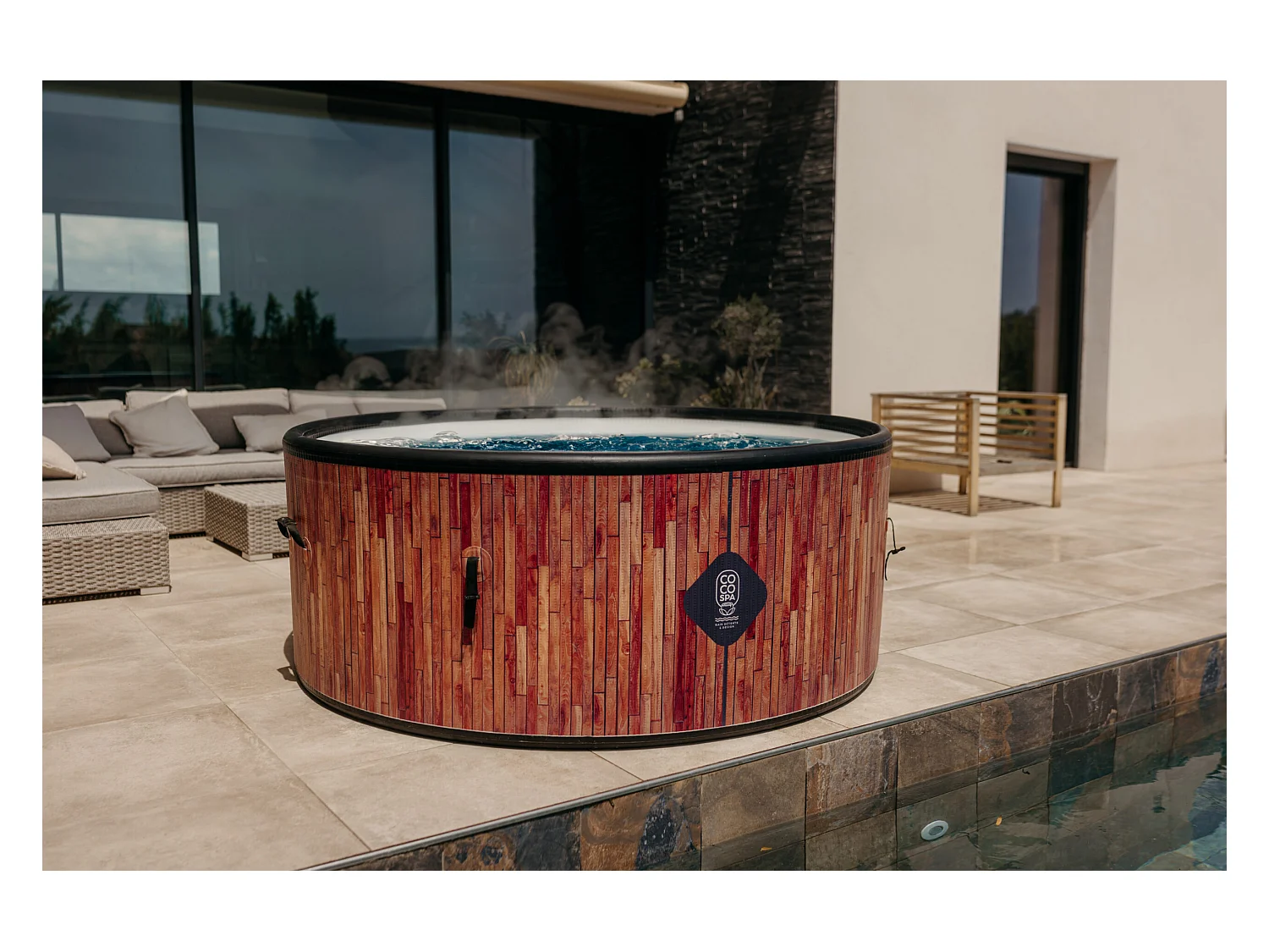 Spa Gonflable Exotik  180 Cm De Diamètre | 1100 Litres | Moteur 2240 W | Jusqu'à 6 Personnes