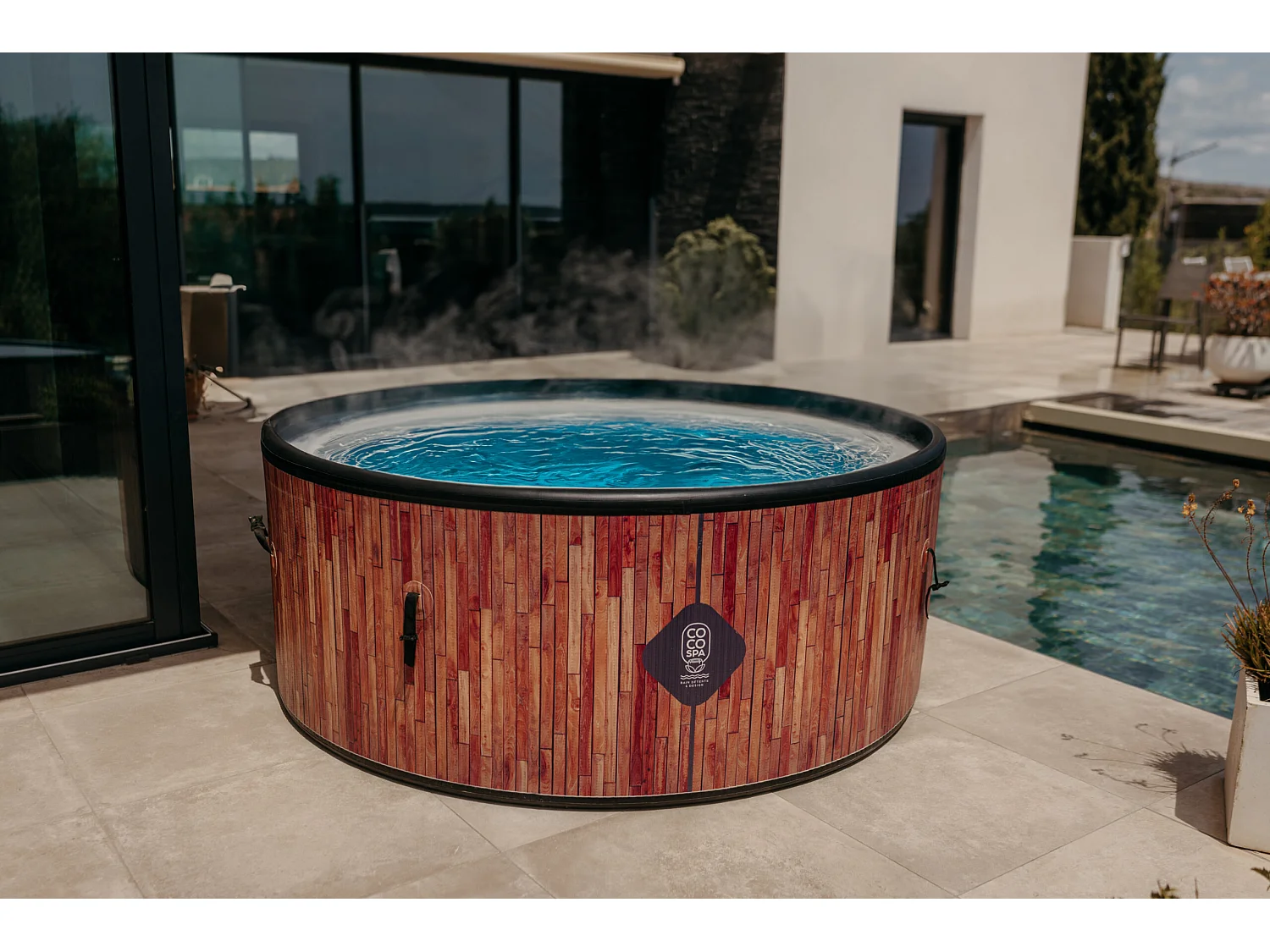 Spa Gonflable Exotik  180 Cm De Diamètre Coco Spa  | 1100 Litres | Moteur 2240 W | Jusqu'à 6 Personnes