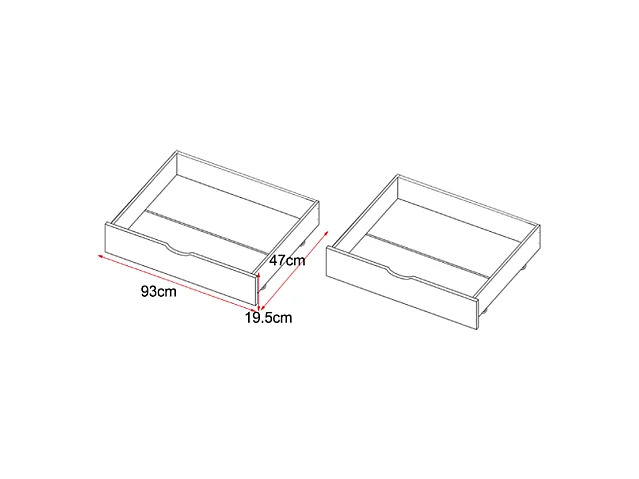 Lit cabane 90 x 190 cm avec tiroirs - Pin et MDF - Blanc + Matelas - KIRALIO