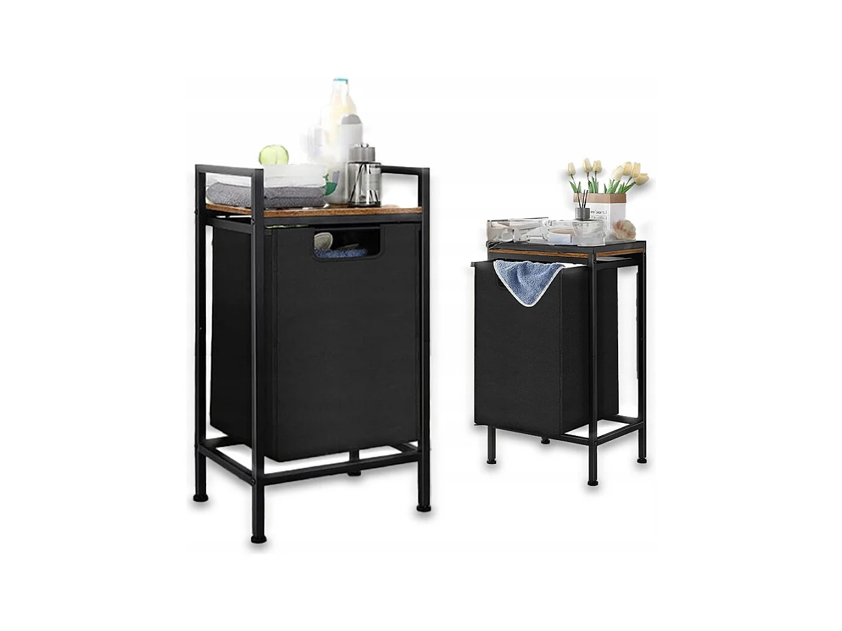 Panier À Linge Sur Pied, industriel, en bois 72x50x33 cm