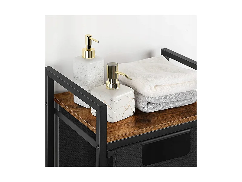 Panier À Linge Sur Pied, industriel, en bois 72x50x33 cm