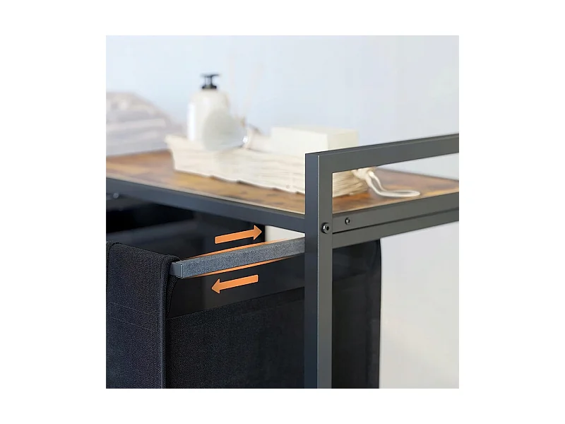 Panier À Linge Sur Pied, industriel, en bois 72x50x33 cm