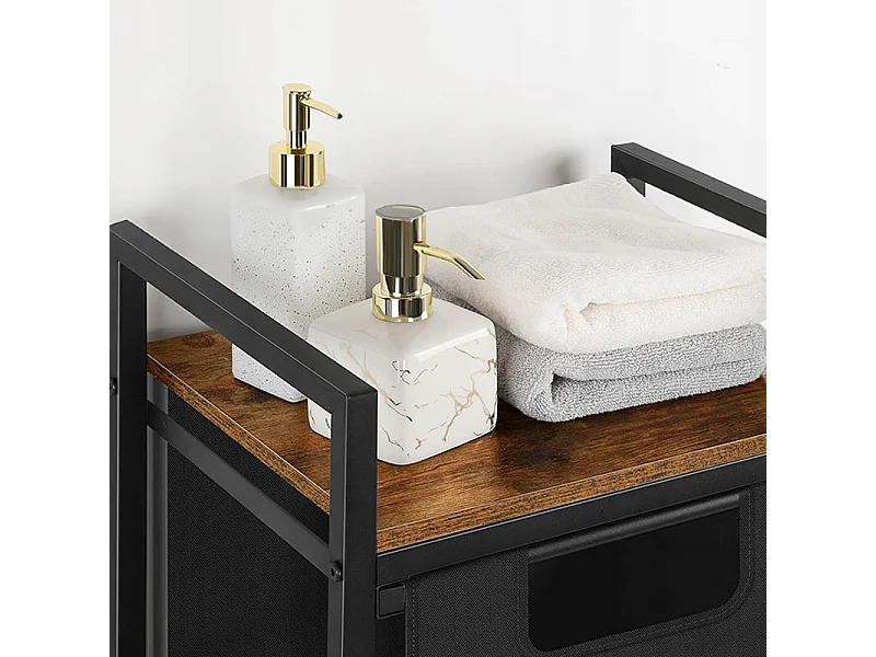 Panier À Linge Sur Pied, industriel, en bois 72x50x33 cm