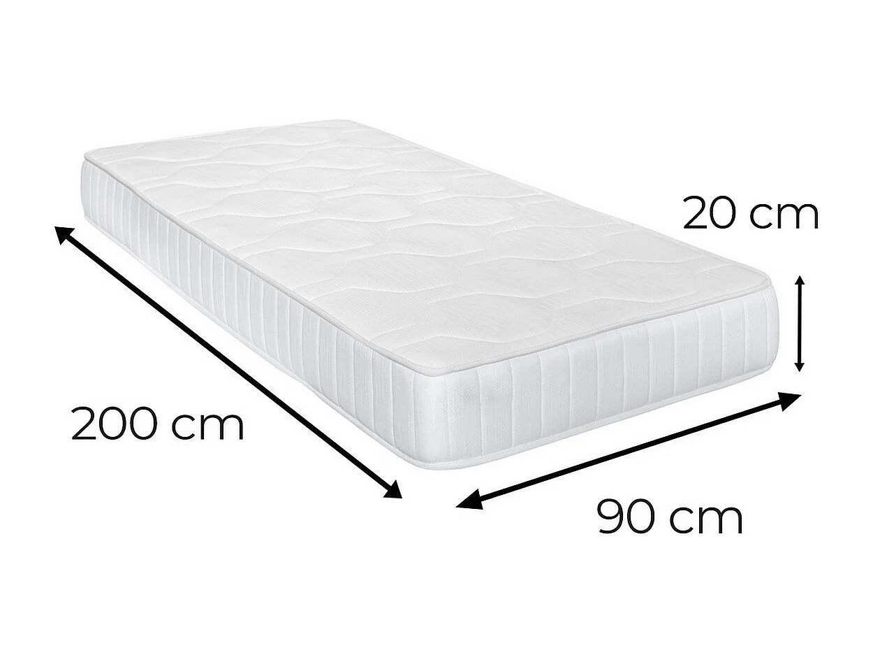 Colchón Viscoelástico Reversible medida 90 X 200 Grosor de 20 cm de Espuma Soft Ad para Invierno y Verano, con Firmeza Alta y Indeformable