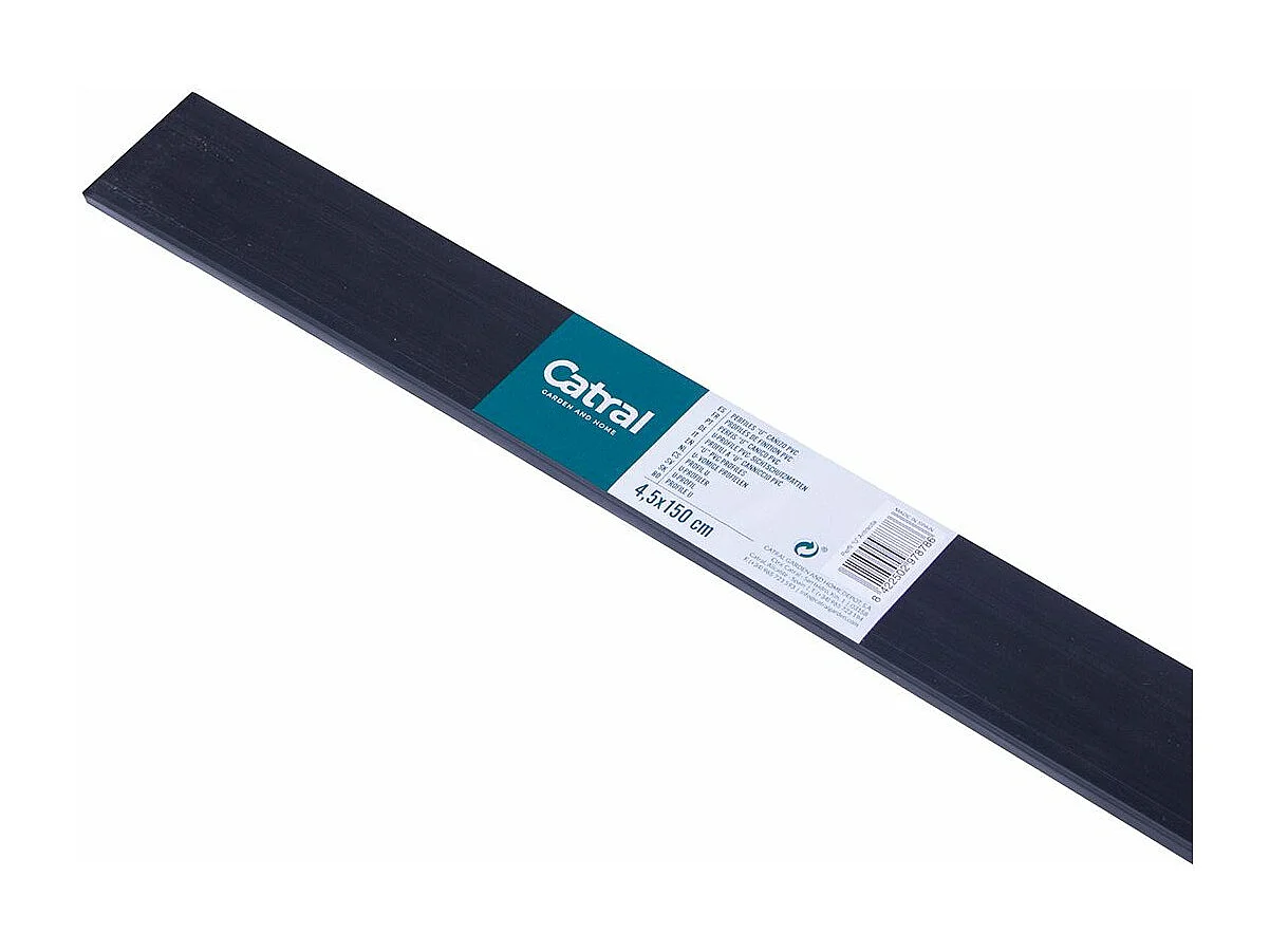 PERFIL REMATE U CAÑIZO PVC 1.5M ANTRACITA