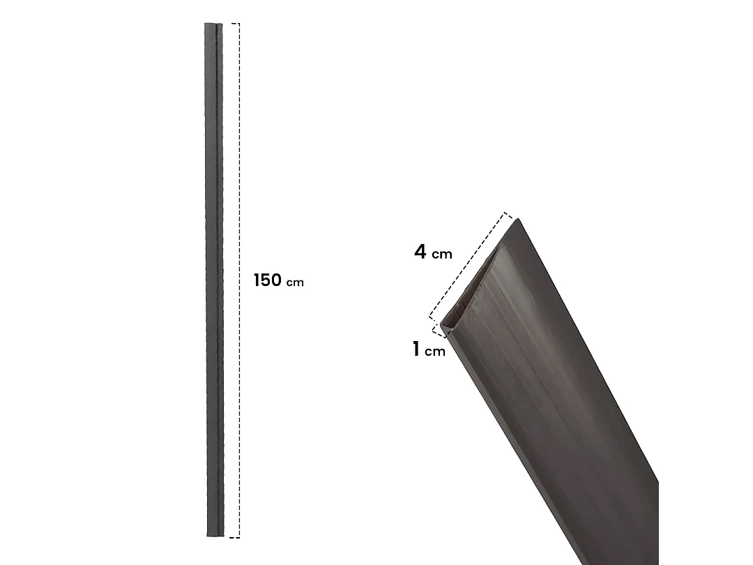 Perfil remate u cañizo pvc 150 cm antracita