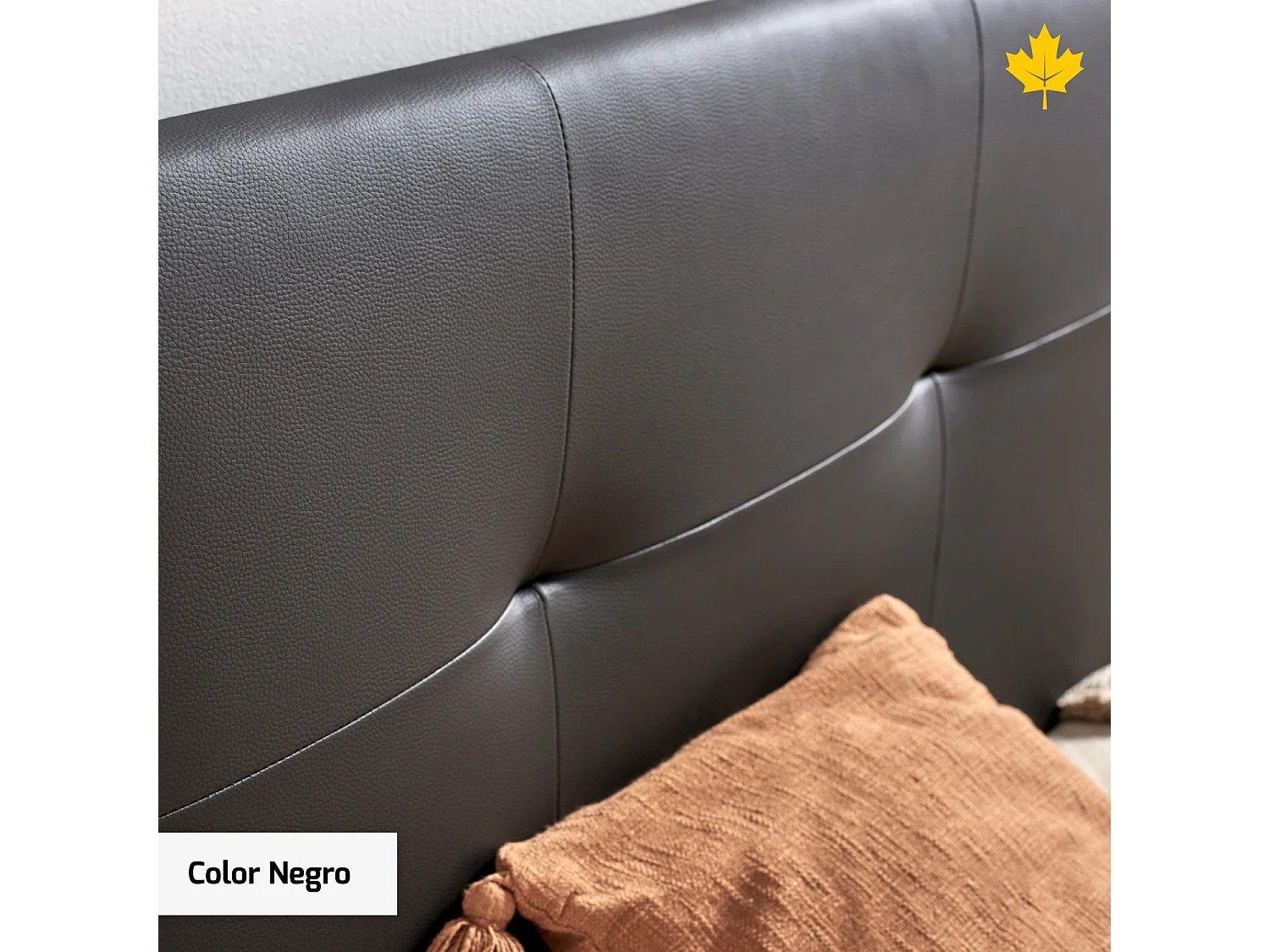 Cabecero de Cama Tapizado 160 cm | Negro | Tela de Polipiel Liso | Directo al suelo sin agujeros | Descansin