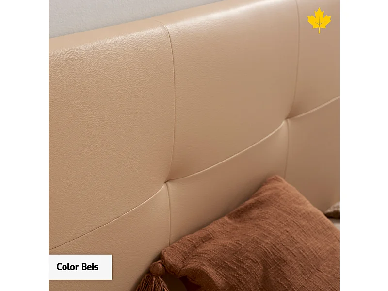 Tête de lit tapissée 105 cm | Beige | Tissu en simili cuir uni | Installation facile sans vis ni trous
