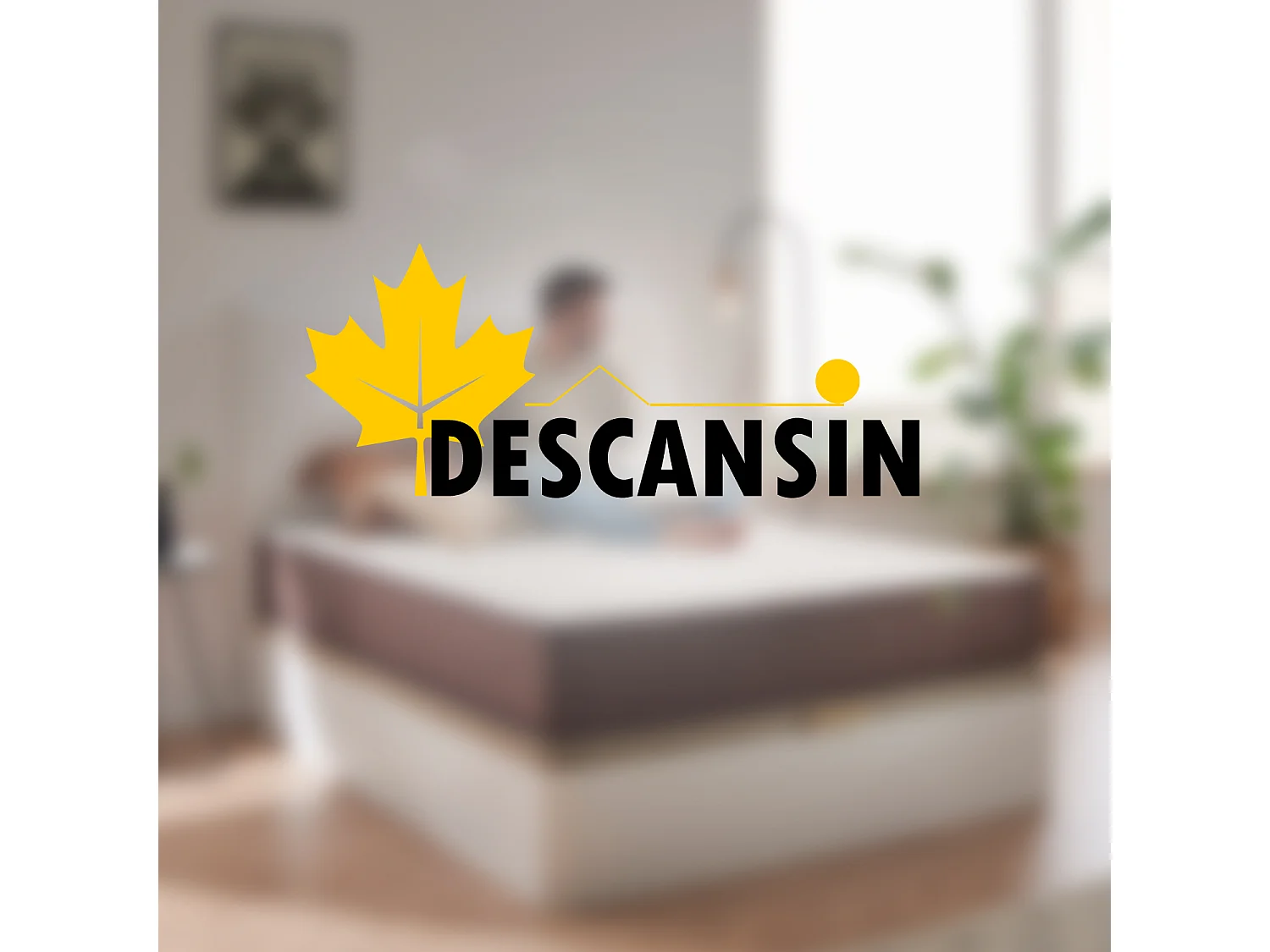 Cabeceira estofada Descansin 150x120 cm Branco Tecido liso couro sintético