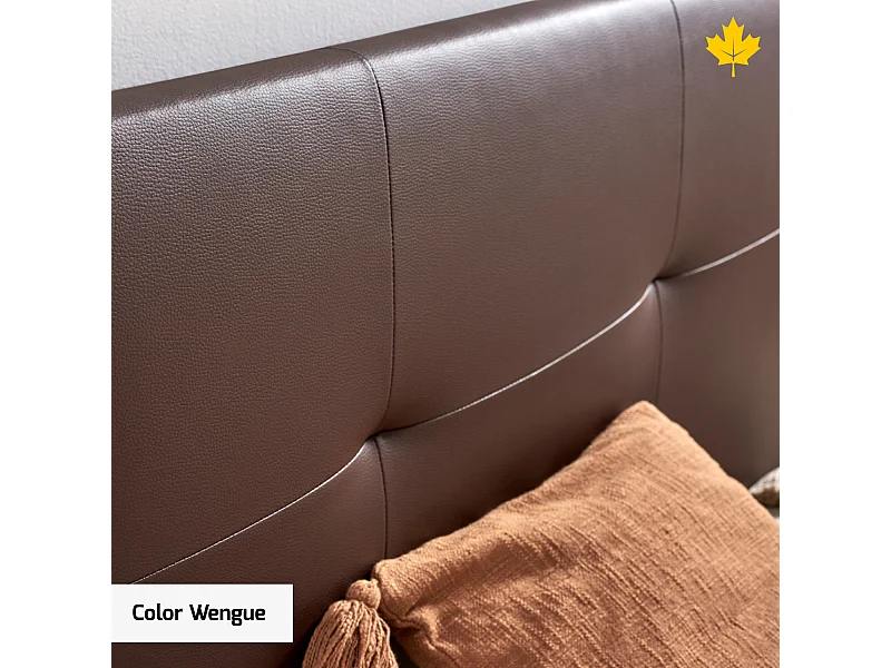 Tête de lit tapissée 150 cm | Wengé | Tela de Polipiel Liso | Facil Colocacion sin Tornillos ni Agujeros