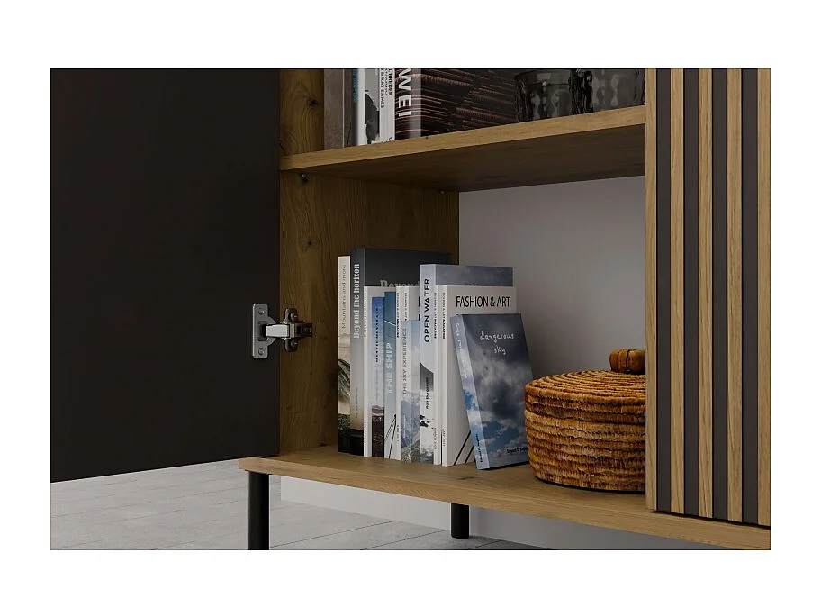 Komoda KAMARO 2D SLIM | Dąb Artisan | 103.5x40x82.5 cm | Lamele