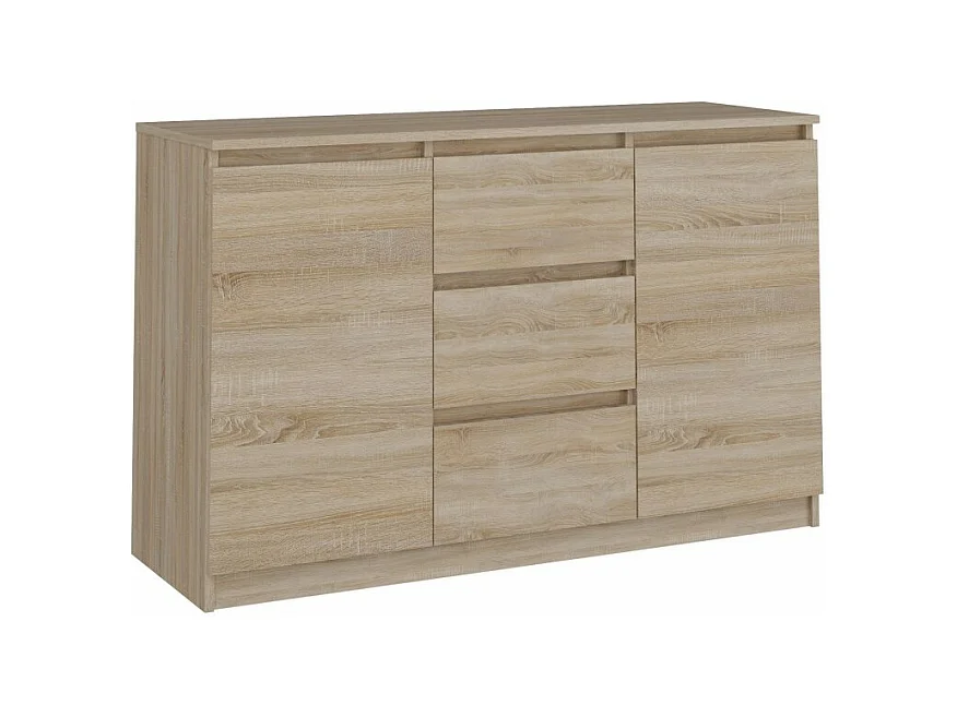 Komoda Malwa 2D3S | Dąb Sonoma | 120x40x75 cm | 2 Drzwi 3 Szuflady
