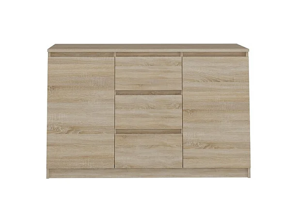 Komoda Malwa 2D3S | Dąb Sonoma | 120x40x75 cm | 2 Drzwi 3 Szuflady