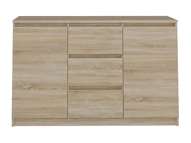 Komoda Malwa 2D3S | Dąb Sonoma | 120x40x75 cm | 2 Drzwi 3 Szuflady