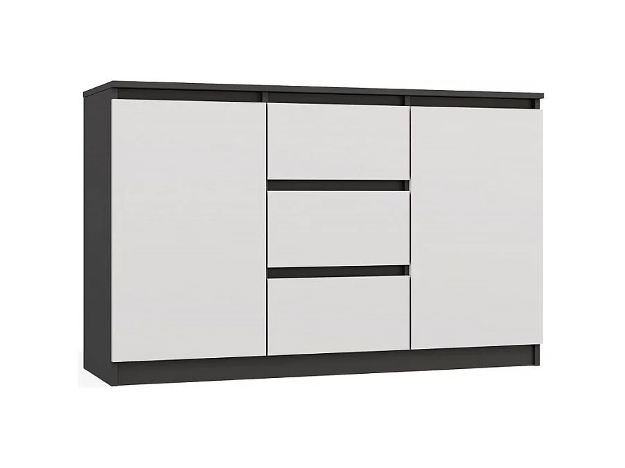 Commode Malwa 2D3S ANTHRACITE BLANC