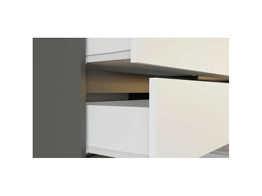 Commode Malwa 2D3S ANTHRACITE BLANC