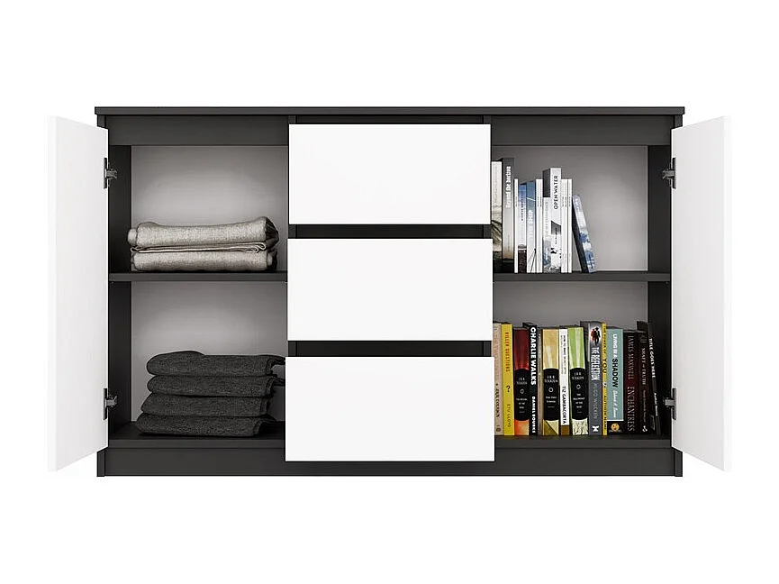 Commode Malwa 2D3S ANTHRACITE BLANC