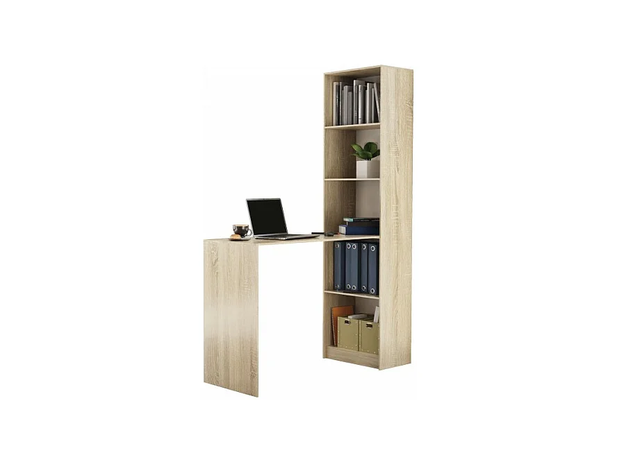 Komplet Biurko z Regałem Onyx R50  | Dąb Sonoma | 50x125x182 cm | Biurko i Regał