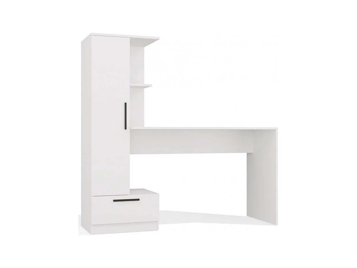 Ensemble bureau + étagère COSMO BLANC