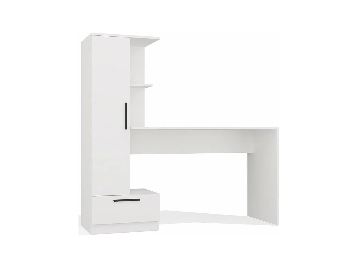 Ensemble bureau + étagère COSMO BLANC