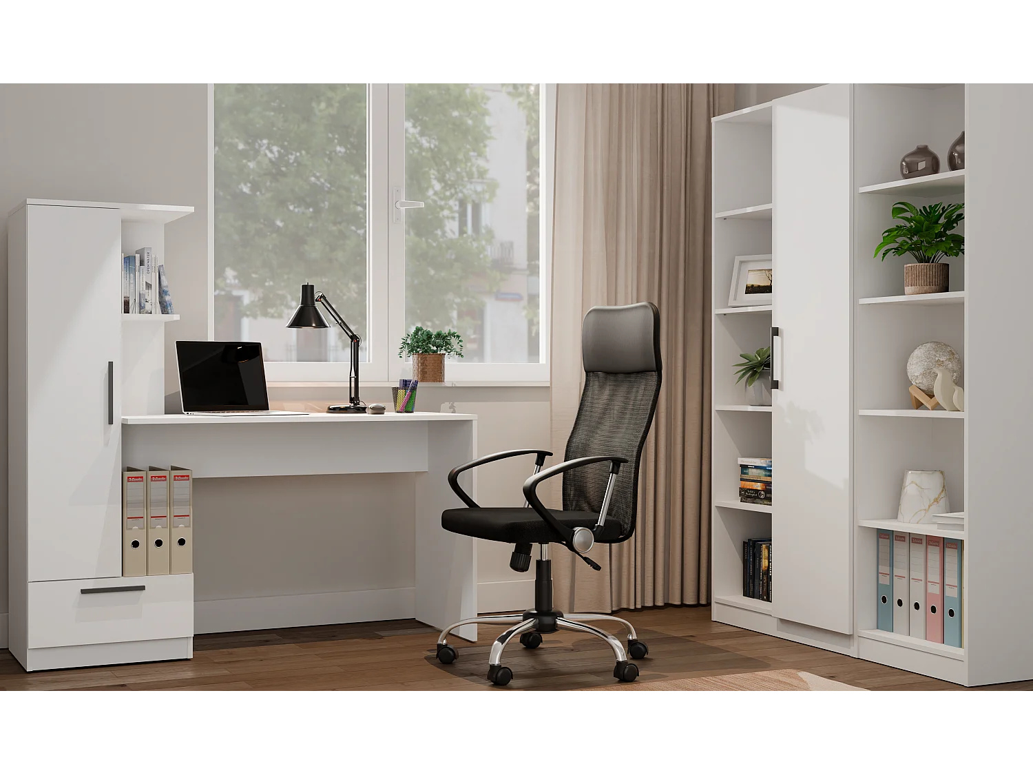 Zestaw Biurko + Regał COSMO BIAŁY