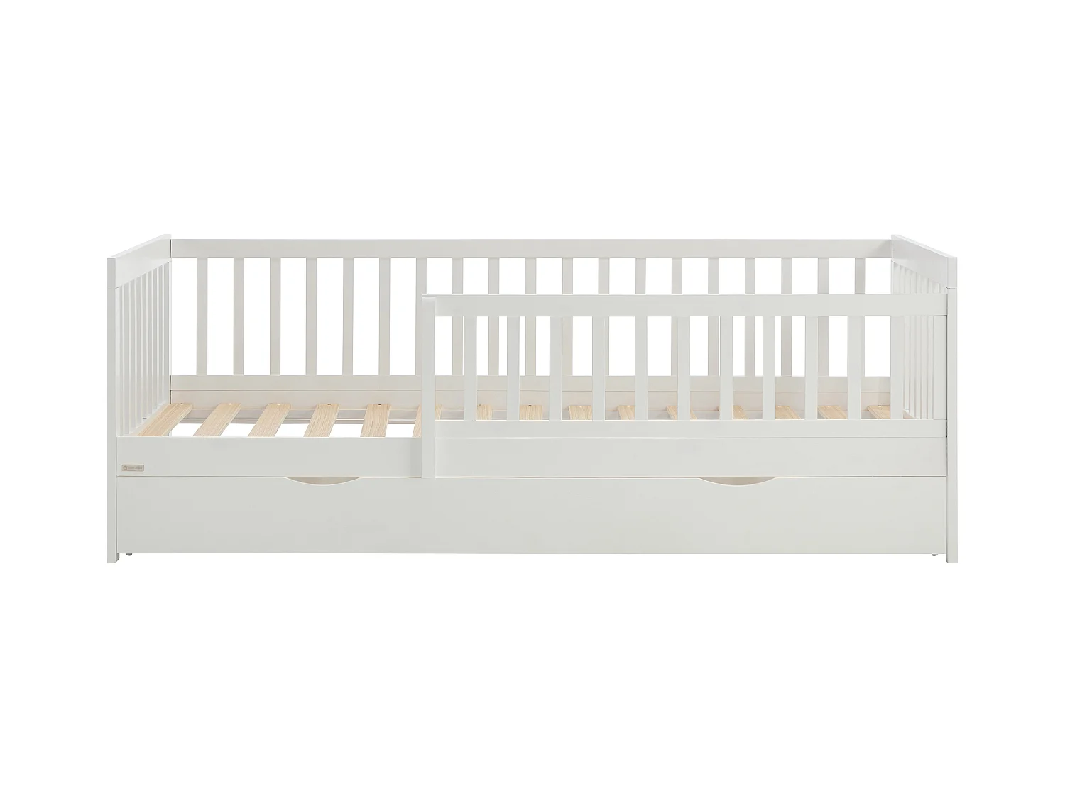 Bed 90 x 190 cm met lade - Grenen en mdf - Wit + matras - PROVIATI