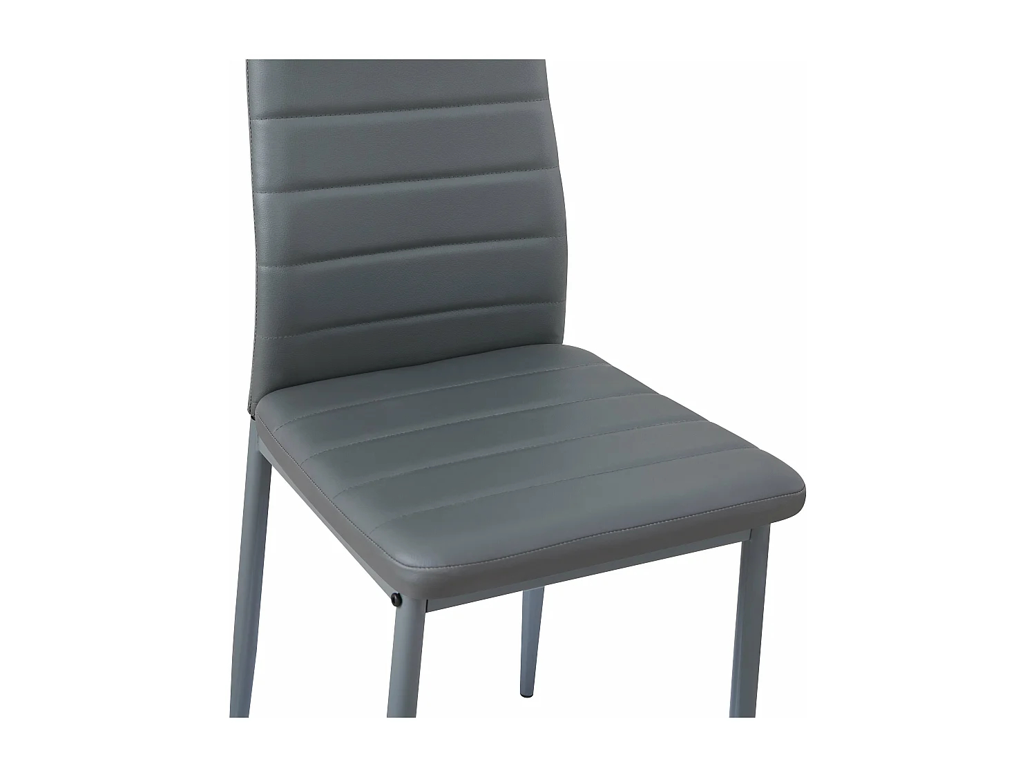 Lot de 4 Chaises Salle à Manger, Gris, Pieds en Métal