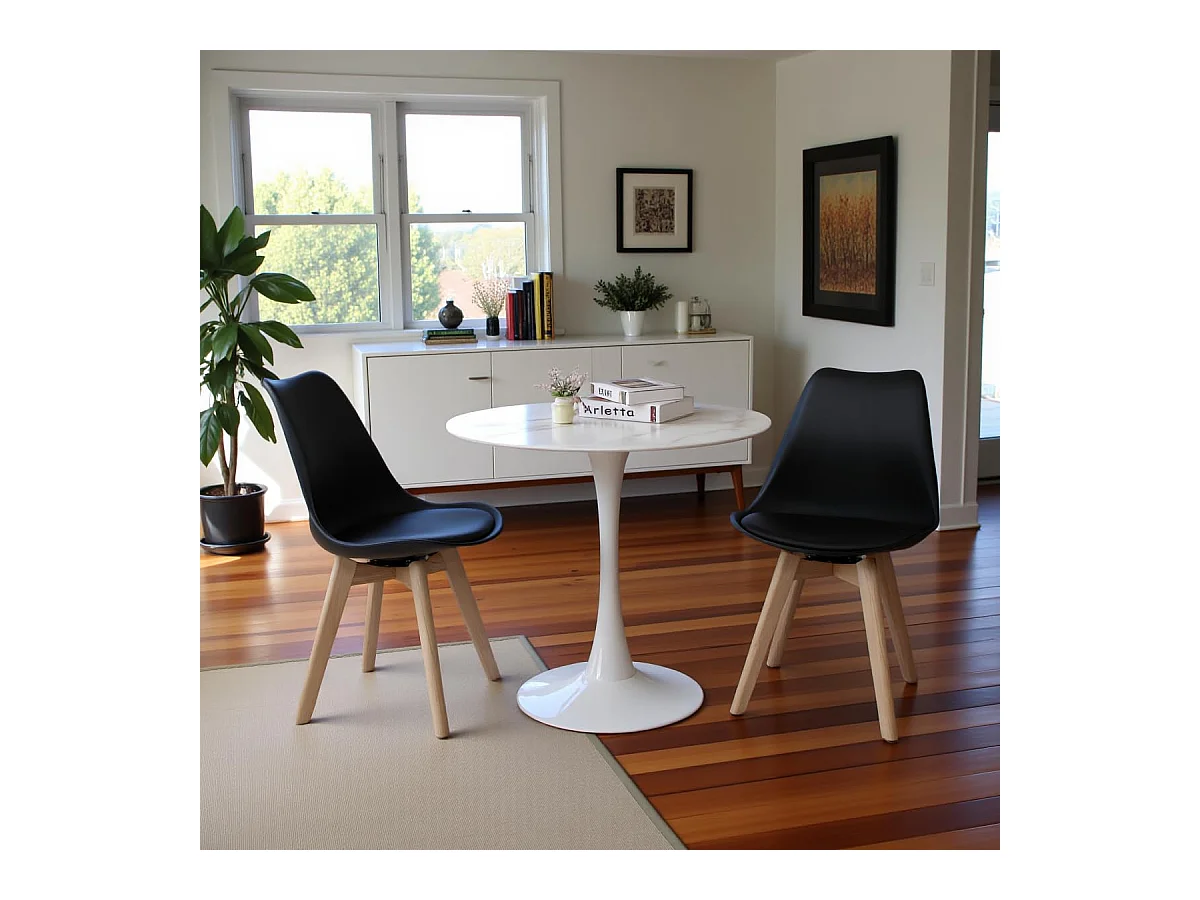 Lot de 4 chaises Scandinaves pour Salle à Manger-Noir