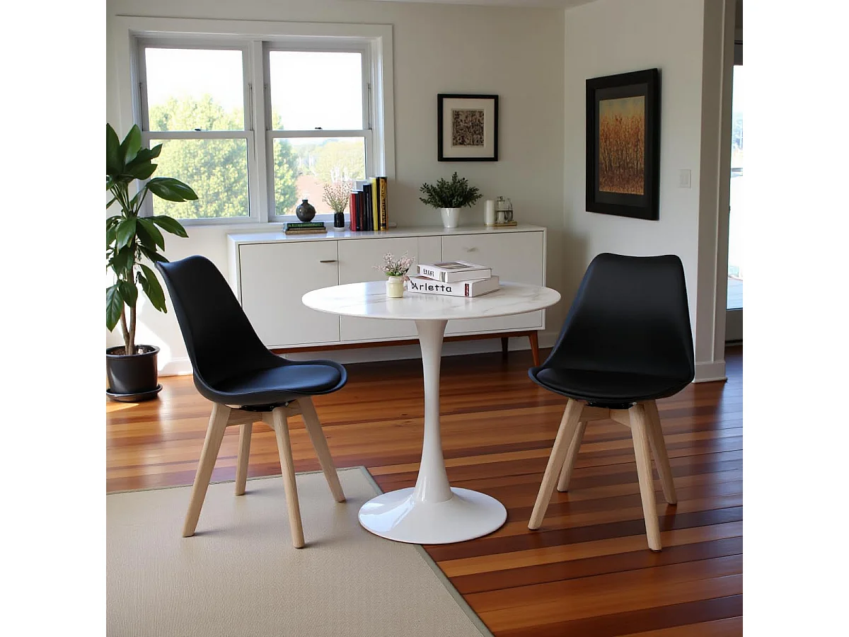 Lot de 4 chaises Scandinaves pour Salle à Manger-Noir