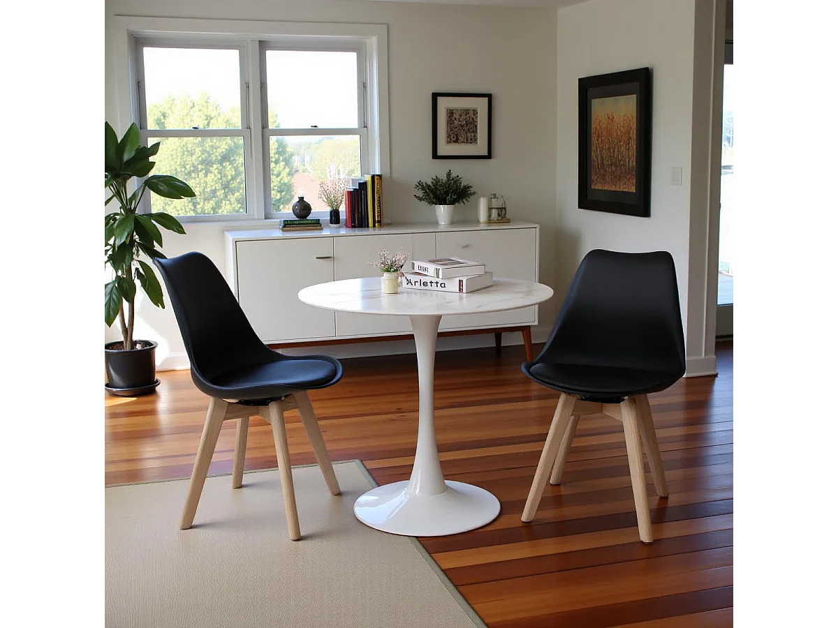 Lot de 4 chaises Scandinaves pour Salle à Manger-Noir