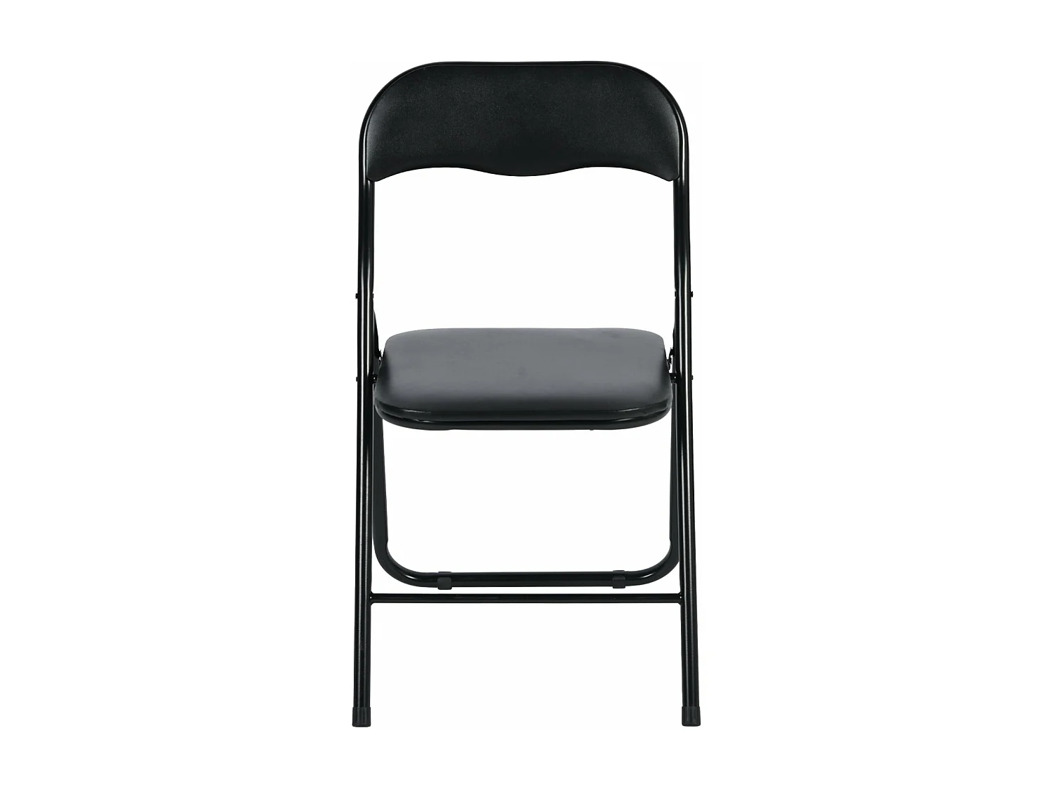 Lot de 6 Chaises Pliantes Noires en Coussin de siège en PU et pieds en métal Style Industriel