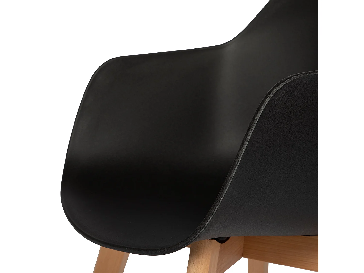 Lot de 4 Chaise Salle à Manger, Fauteuils Scandinave de Chaise latérale Design rétro avec Jambe de Bois de hêtre Massif - Noir