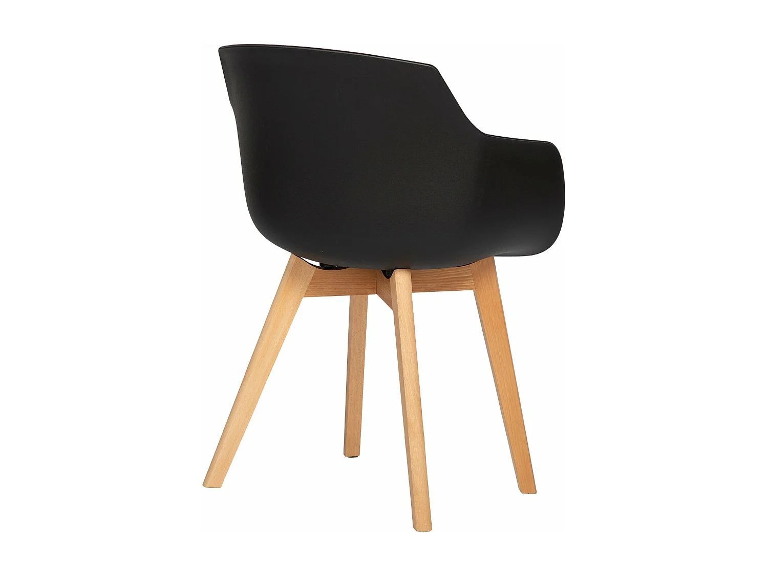 Lot de 4 Chaise Salle à Manger, Fauteuils Scandinave de Chaise latérale Design rétro avec Jambe de Bois de hêtre Massif - Noir